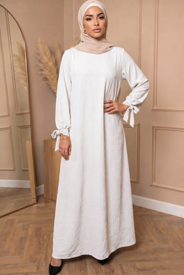 Abaya met Strikjes Wit 