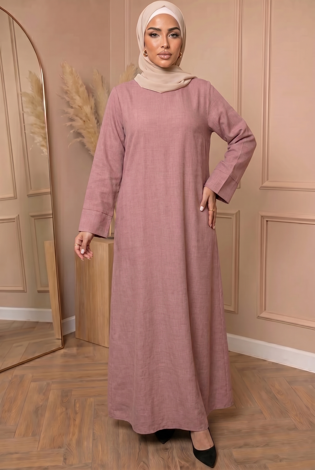 Linnen Abaya Roze 