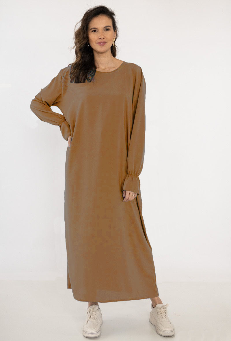 Abaya Ruches Bronze