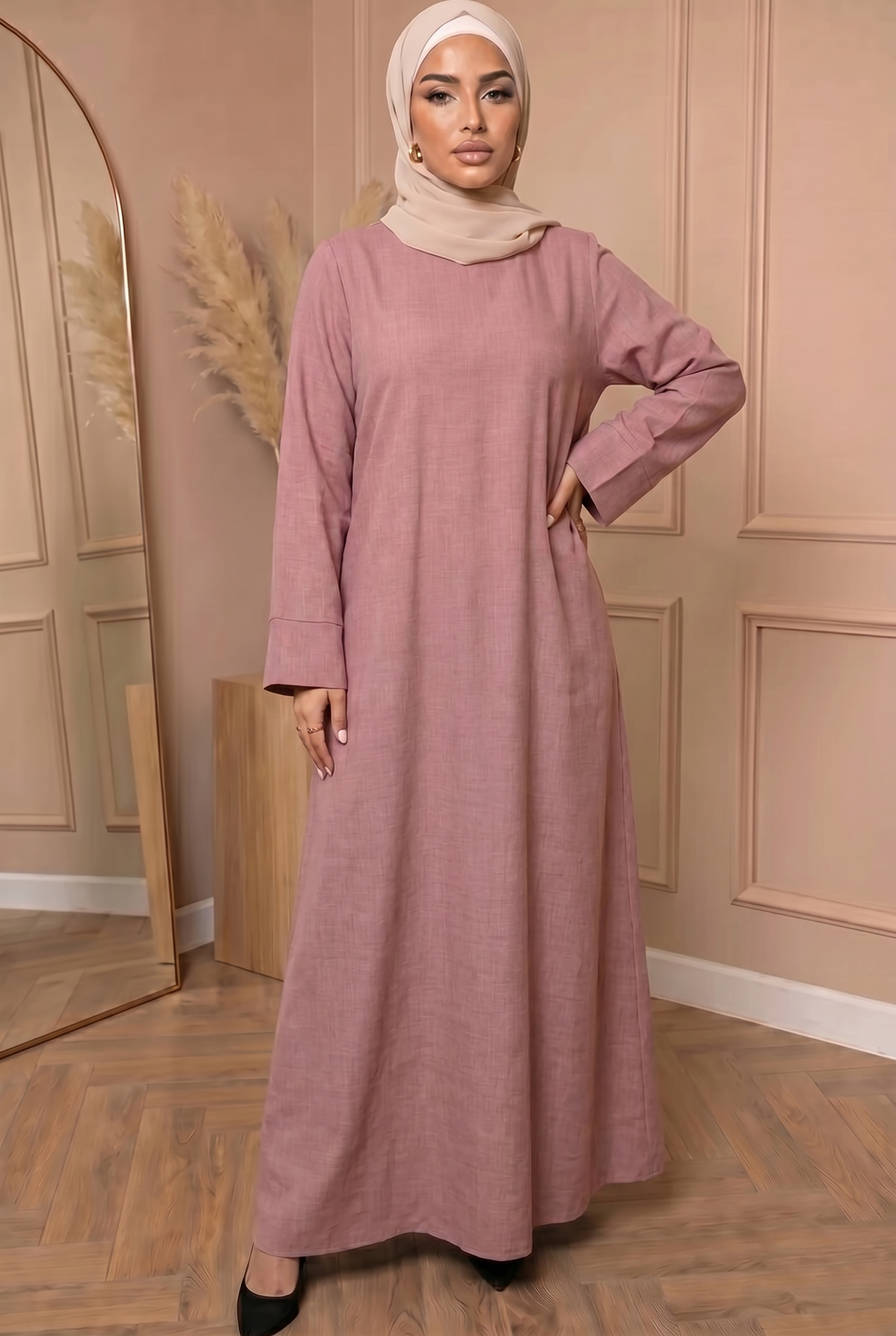 Linnen Abaya Roze 