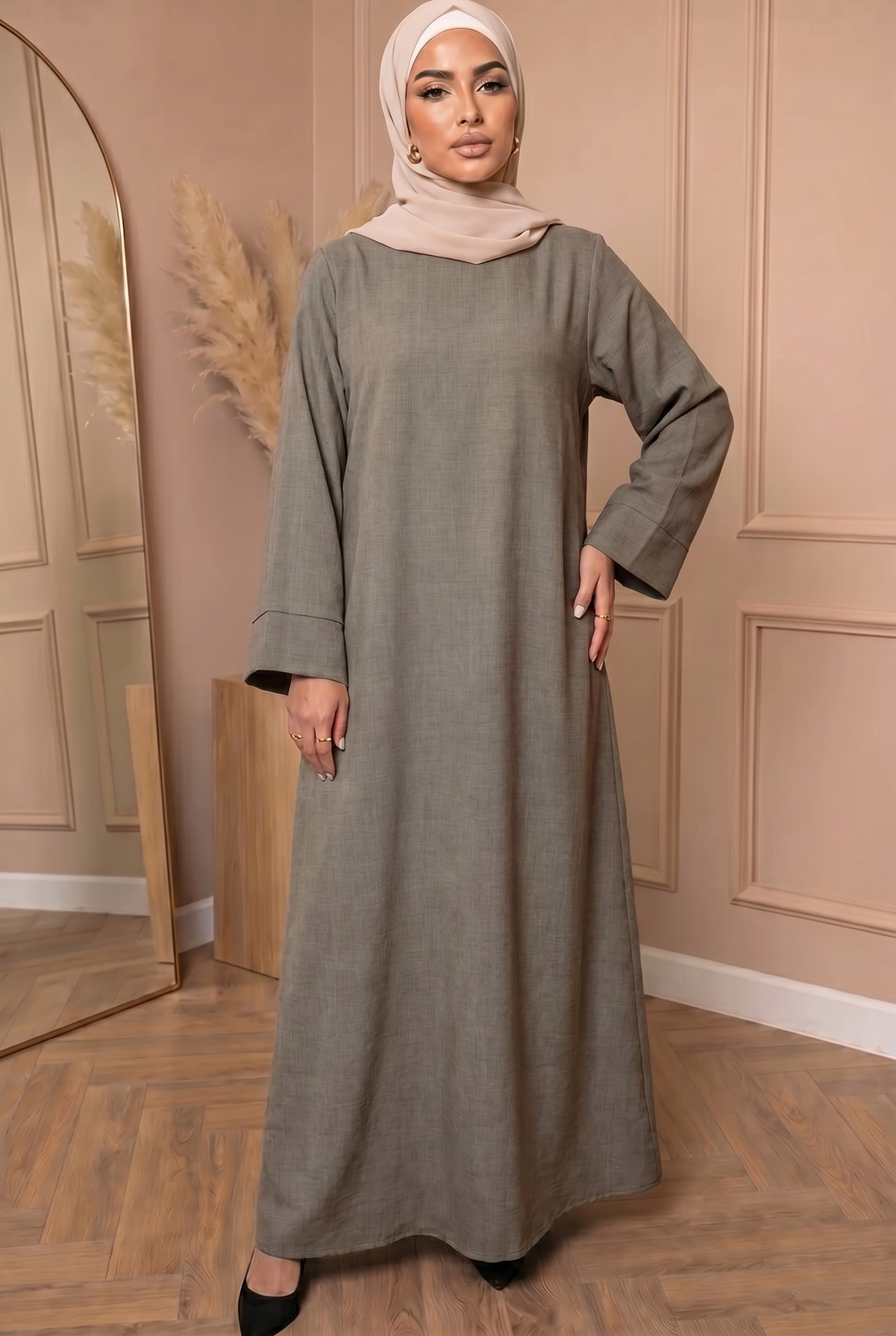 Linnen Abaya Taupe 
