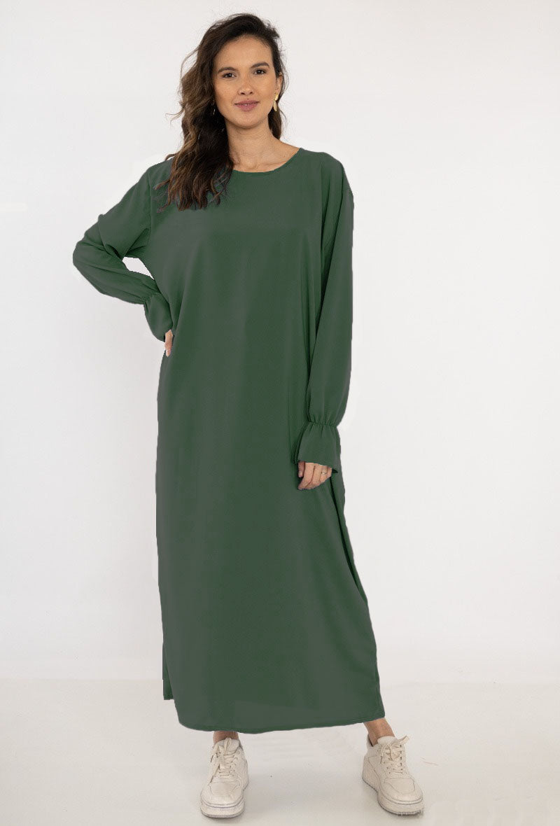 Abaya Ruches Kaki