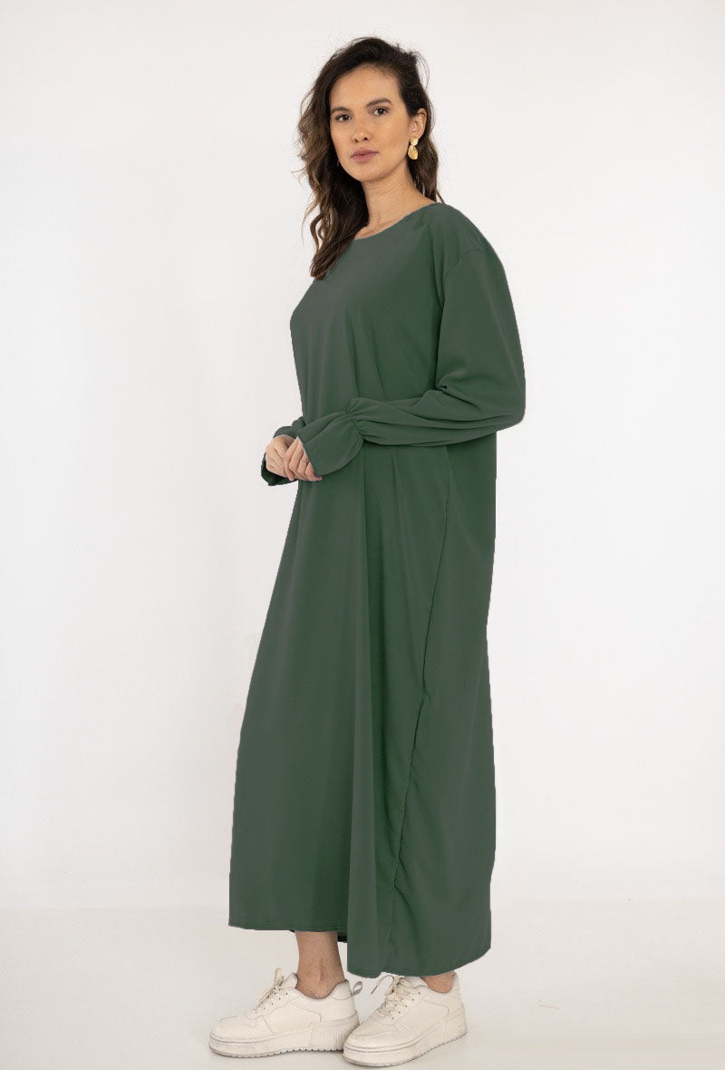 Abaya Ruches Kaki