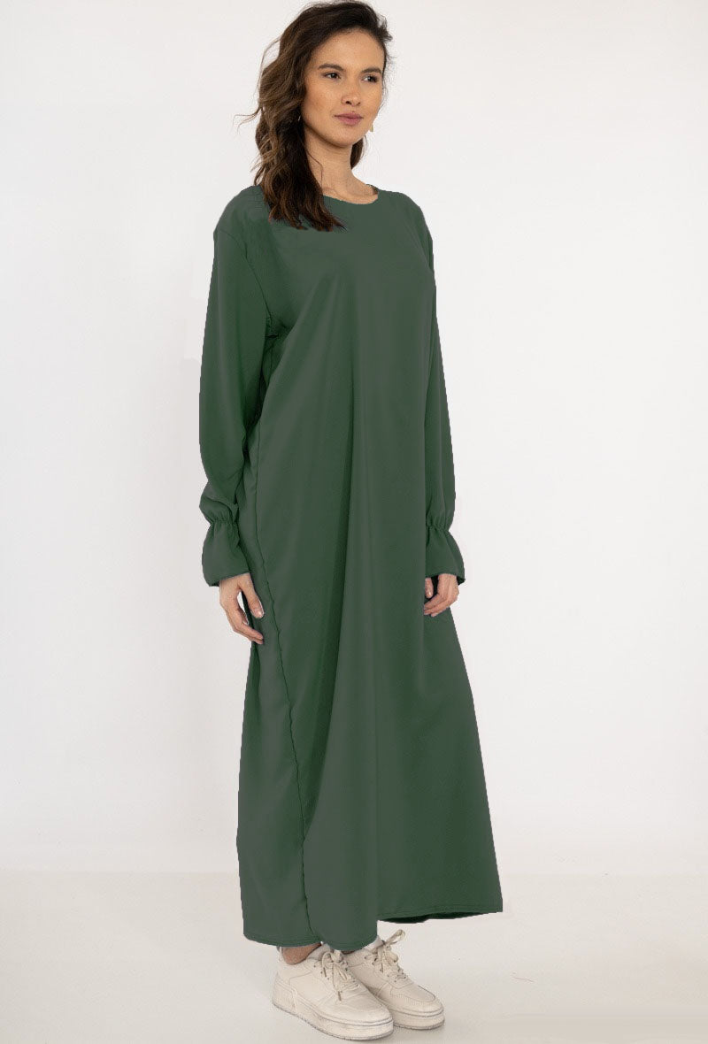 Abaya Ruches Kaki
