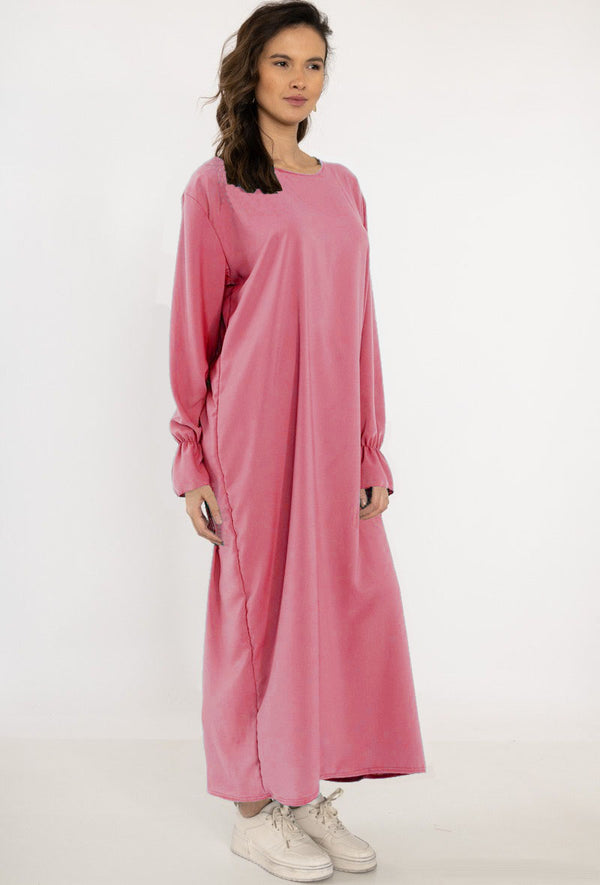 Abaya Ruches Roze